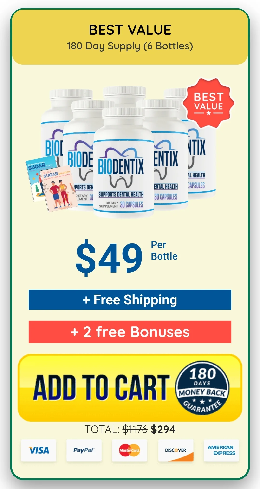 Biodentix™ 6 bottles pricing